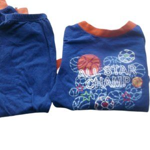 ---  Blue Orange Soccer Theme  Pajama Boy 3X